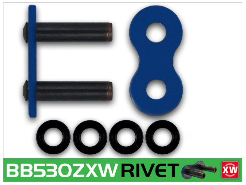 RK Chain BB530ZXW-RIVET Rivet Master Link - Blue