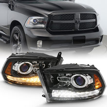 Cargar imagen en el visor de la galería, ANZO 2009-2018 Dodge Ram 1500 Projector Plank Style Switchback H.L Halo Black Amber (OE Style)