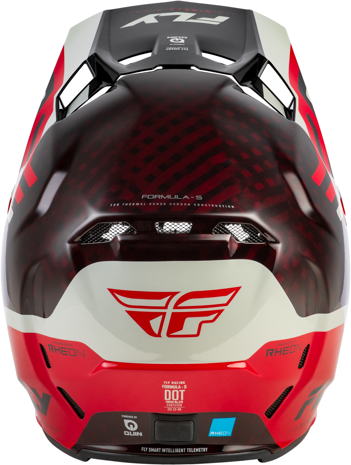 Fly Racing Formula S Carbon Byte Helmet RED Carbon/RED/Grey LG (73-4451L)