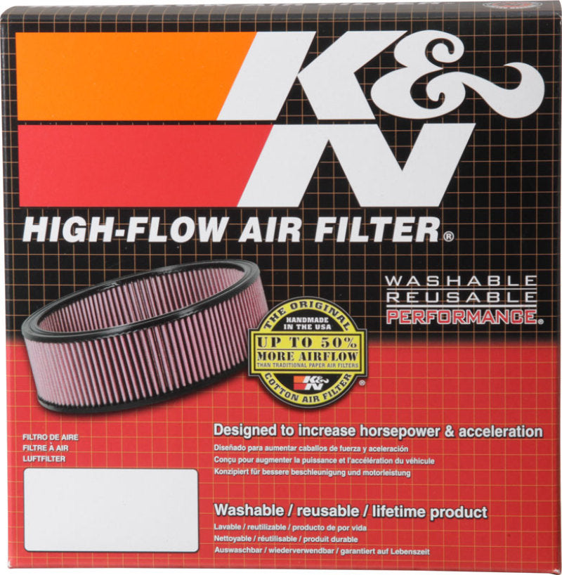 K&N Custom Round Air Filter Assembly - 5-1/8in Flange, 9in OD x 4-1/8in Height