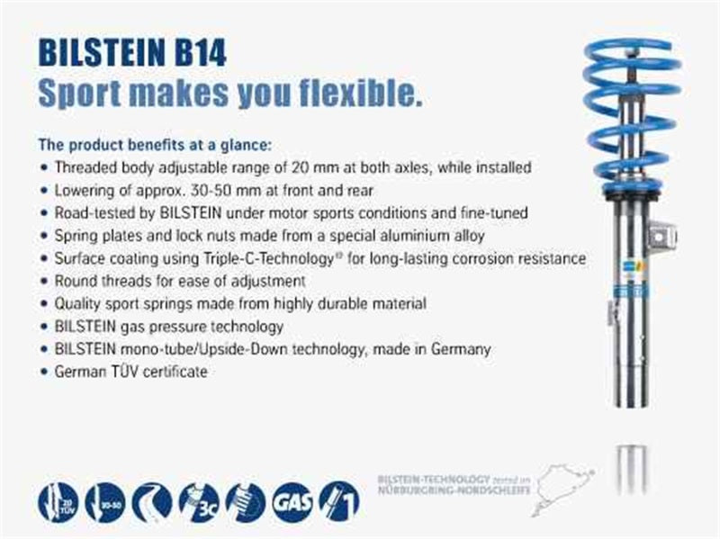 Bilstein B14 PSS Suspension Kit for 08-15 Audi TT Quattro / TTS Quattro