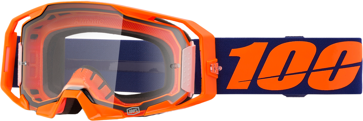 100-Percent Armatic Goggle Neon Orange Clear Lens (50059-00003)