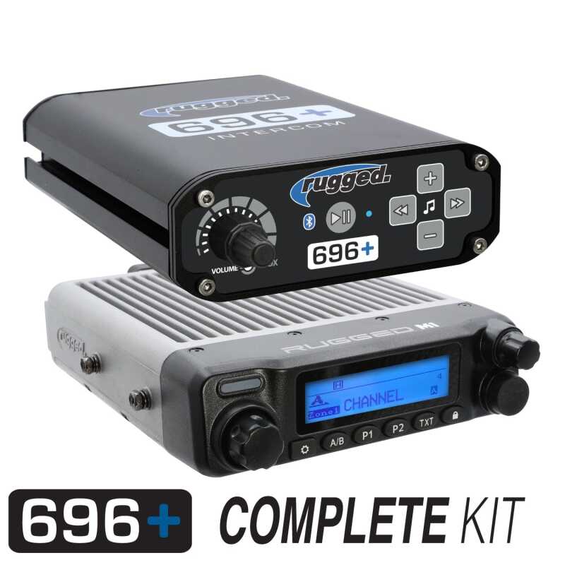 Rugged Radios 696 PLUS Complete Master Comm Kit with Intercom and 2-Way Radio M1 VHF Business Band (MCK-696-2P-M1)