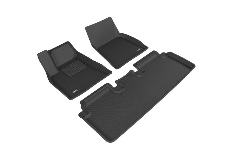 3D MAXpider 2012-2017 Tesla Model S Kagu 1st & 2nd Row Floormats - Black