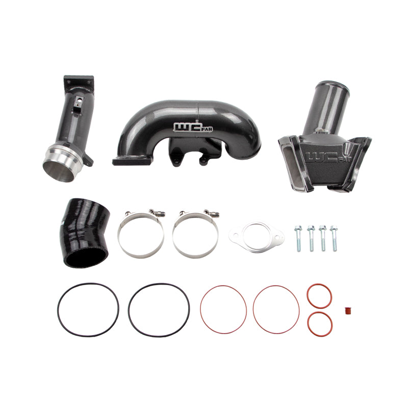 Kit de puente en Y de 3 pulgadas de alto flujo Duramax LBZ de Wehrli 2006-2007, negro brillante