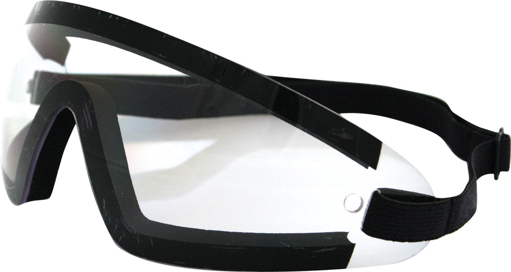 Bobster Wrap Around Sunglasses Black w/Clear Lens (BW201C)