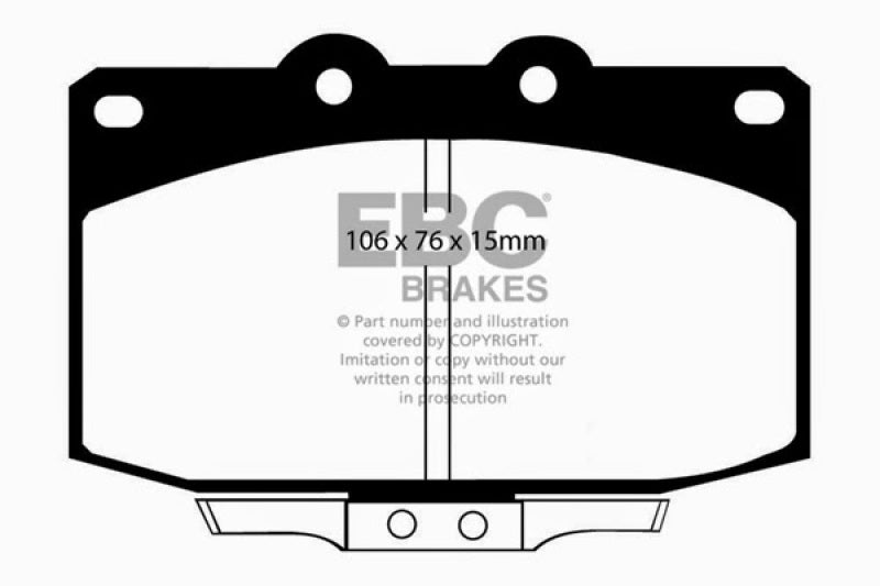 EBC 86-89 Mazda RX7 2.4 (1.3 Rotary)(Vented Rear Rotors) Greenstuff Front Brake Pads