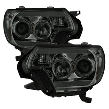 Cargar imagen en el visor de la galería, Spyder Toyota Tacoma 12-16 Projector Headlights Light Bar DRL Smoke PRO-YD-TT12-LBDRL-SM