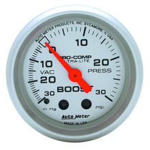 Cargar imagen en el visor de la galería, Autometer Ultra-Lite 52mm 30 PSI Mechanical Boost Gauge