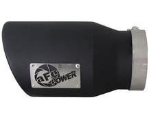 Cargar imagen en el visor de la galería, aFe MACHForce XP 5in 304 Stainless Steel Exhaust Tip 5 In x 7 Out x 12L in Bolt On Right - Black