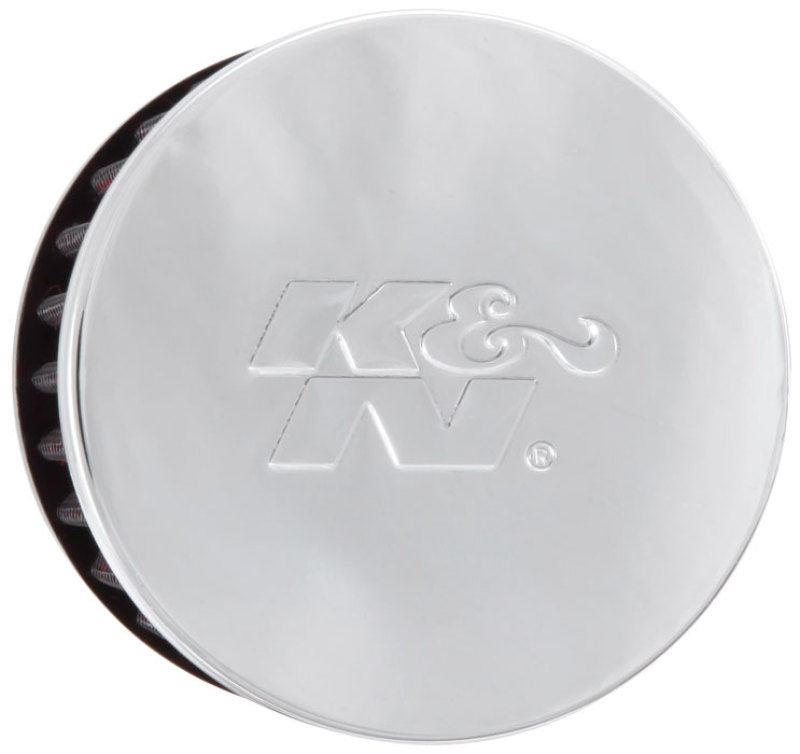 K&N 62-1440 Crankcase Vent Filter — 1.375in Flange ID x 3in OD x 2.5in H Chrome Top