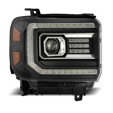 Cargar imagen en el visor de la galería, AlphaRex 14-18 GMC Sierra LUXX LED Proj Headlights Plank Style Black w/Activ Light/Seq Signal/DRL