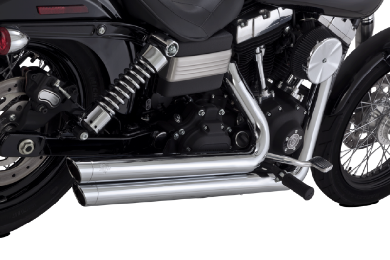 Vance and Hines Bigshots Staggered Chrome Full System Exhaust — Fits 2006-2009 Harley Davidson Dyna