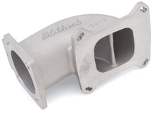 Cargar imagen en el visor de la galería, Edelbrock Low Profile Intake Elbow 90mm Throttle Body to Square-Bore Flange As-Cast Finish