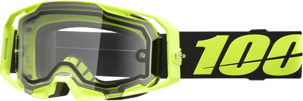 100-Percent Armatic Enduro Moto Goggle Neon Yellow Clear (50070-10004)