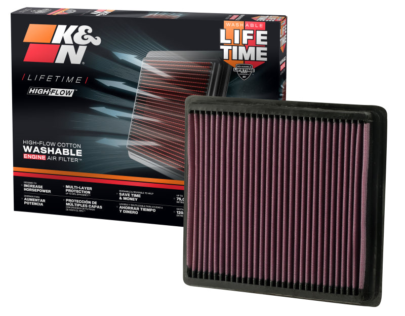 K&N Replacement Air Filter — Fits 2007-2014 Chrysler Sebring/200, 2008-2014 Dodge Avenger