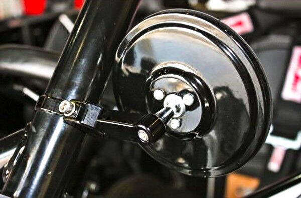 AXIA Round Convex Glass Billet ARM Side Mirror Black 5" (MOD5SM-BK)