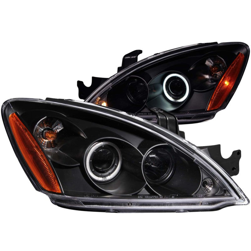 Faros delanteros con proyector ANZO 2004-2007 Mitsubishi Lancer con Halo negro (CCFL)