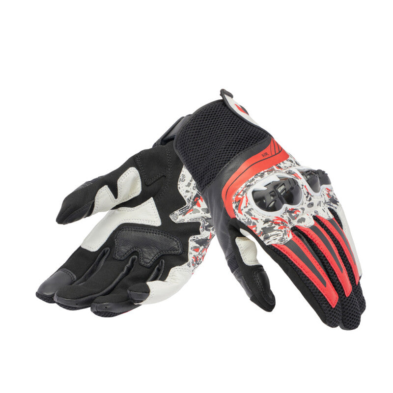 Dainese Mig 3 Unisex Leather Gloves Black/Red Spray/White - 2XL