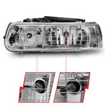 Cargar imagen en el visor de la galería, Faros delanteros de cristal cromados para Chevrolet Silverado 1500 ANZO 1999-2002