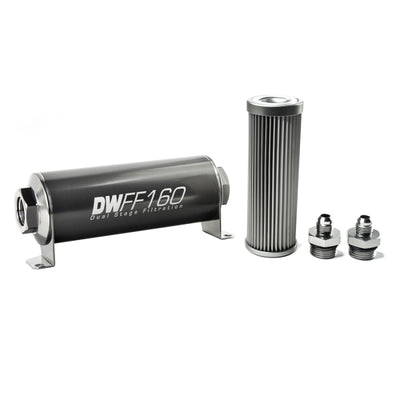 DeatschWerks Inline Fuel Filter Housing Kit 6AN 10 Micron — Universal High-Flow Fuel System