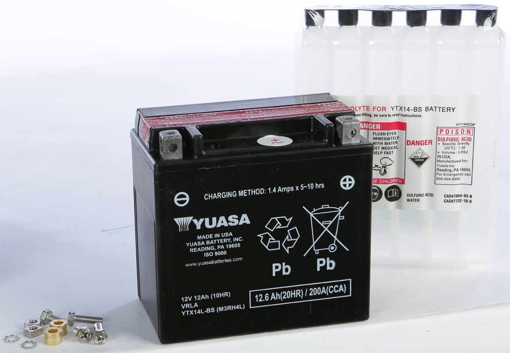 Yuasa Battery YTX14L-BS Maintenance Free (YUAM3RH4L)