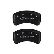 Cargar imagen en el visor de la galería, MGP 4 Caliper Covers Engraved Front &amp; Rear Cursive/Challenger Red finish silver ch