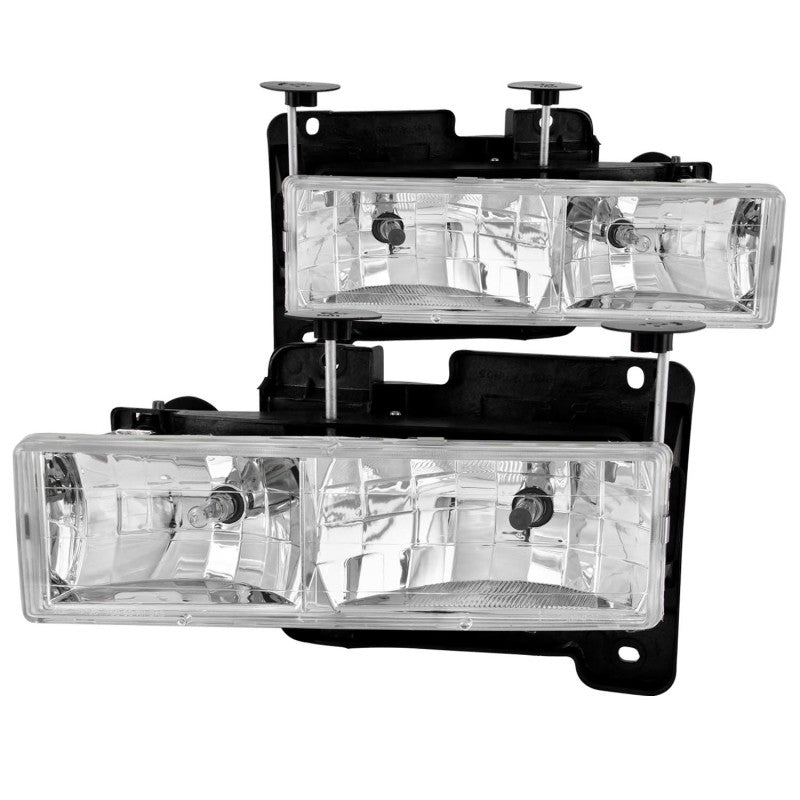 Faros delanteros de cristal cromados para Chevrolet C1500 ANZO 1988-1998