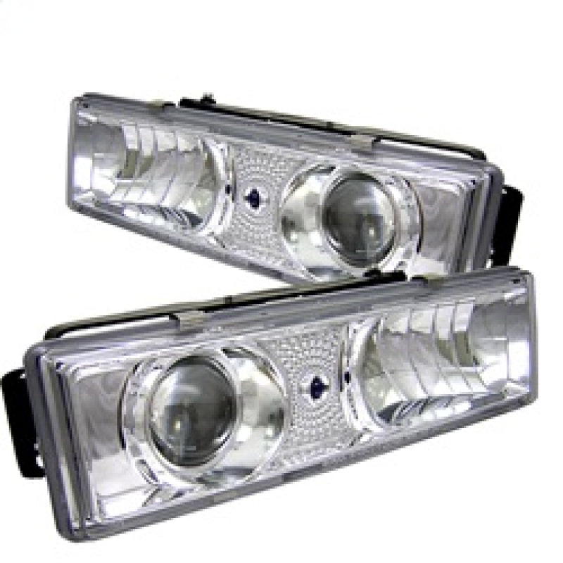 Faros delanteros de proyector Spyder Chevy C/K Series 1500 88-99 cromados altos 9005 (no incluidos) PRO-YD-CCK88-C