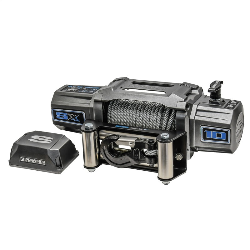 Cabrestante Superwinch SX 10000 de 10 000 libras, 12 V CC, 3/8 in x 85 pies, cable de acero