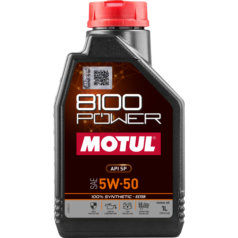 Motul 8100 Power 5W-50 1L Synthetic Engine Oil