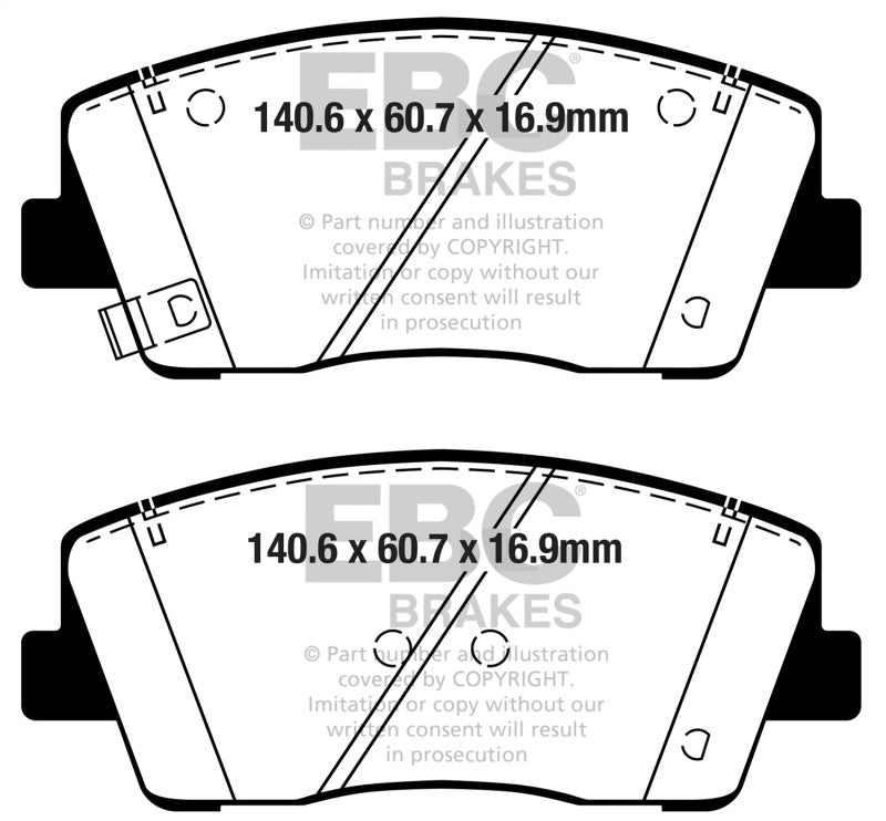 EBC 2019+ Genesis G70 2.0L Turbo Greenstuff Front Brake Pads