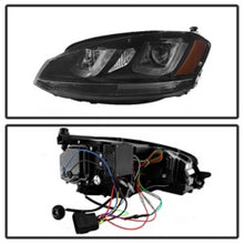 Cargar imagen en el visor de la galería, Spyder Volkswagen Golf VII 14-16 Projector Headlights DRL LED Blk Stripe Blk PRO-YD-VG15-BLK-DRL-BK