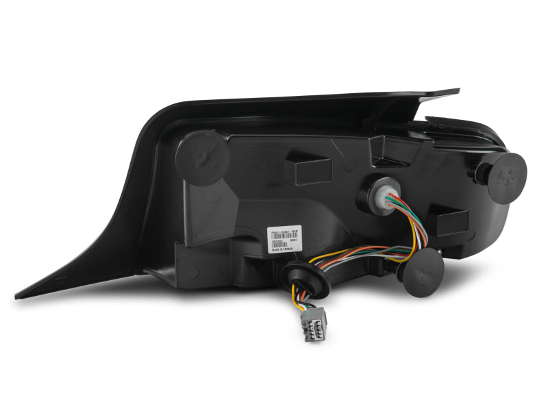 Luces traseras LED Raxiom 10-12 Ford Mustang Vector V2 - Carcasa negra brillante (lente transparente)