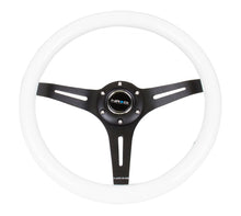 Cargar imagen en el visor de la galería, NRG Classic Wood Grain Steering Wheel (350mm) White Paint Grip w/Black 3-Spoke Center