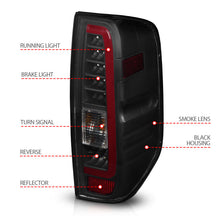 Cargar imagen en el visor de la galería, ANZO 2005-2021 Nissan Frontier LED Taillights Black Housing/Smoke Lens