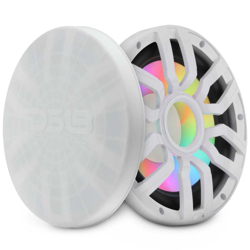 DS18 NXL-iQ Subwoofer w/ LED Lights 12in 600 Watts RMS 4 ohm White w/ Cover (NXL-iQ12SUB/WH)