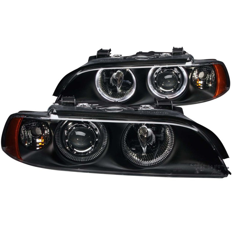 Faros delanteros con proyector ANZO para BMW Serie 5 1997-2001 con Halo negro