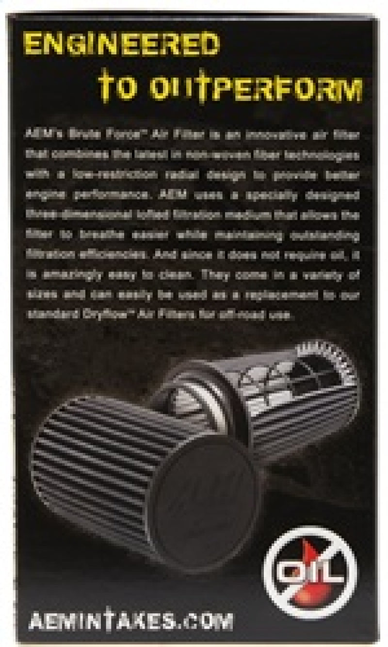 AEM Dryflow 3.5in X 7in Round Tapered Air Filter — Off-Road Performance