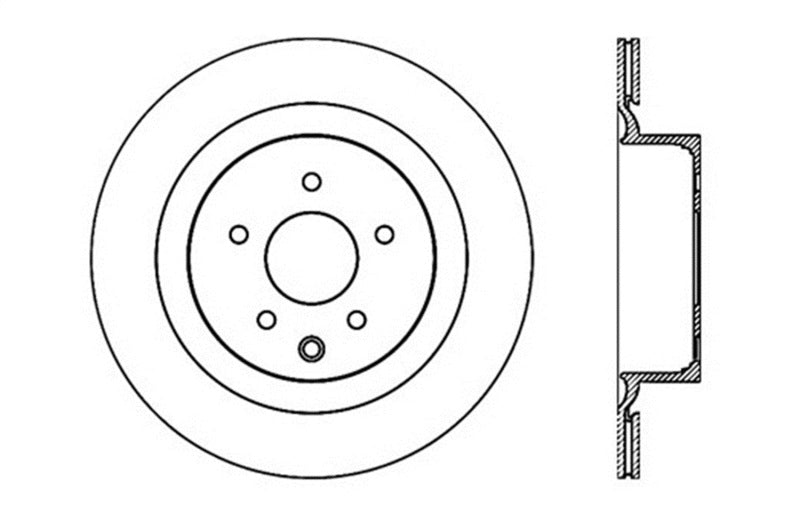 Rotor trasero izquierdo ranurado y perforado SportStop para Infiniti G37 / Nissan 370Z de StopTech