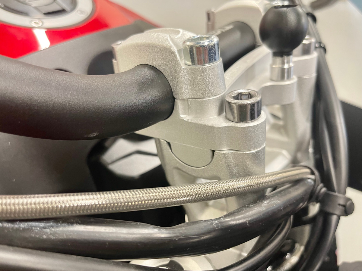 Helibars Handlebar Risers Tour w/RAM Ball Silver TRI (HR06169-RB)