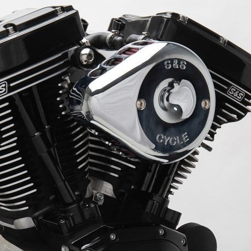 S&S Cycle Stealth Air Cleaner Kit w/ Chrome Mini Teardrop Cover 08-17 Touring/16-17 Softail