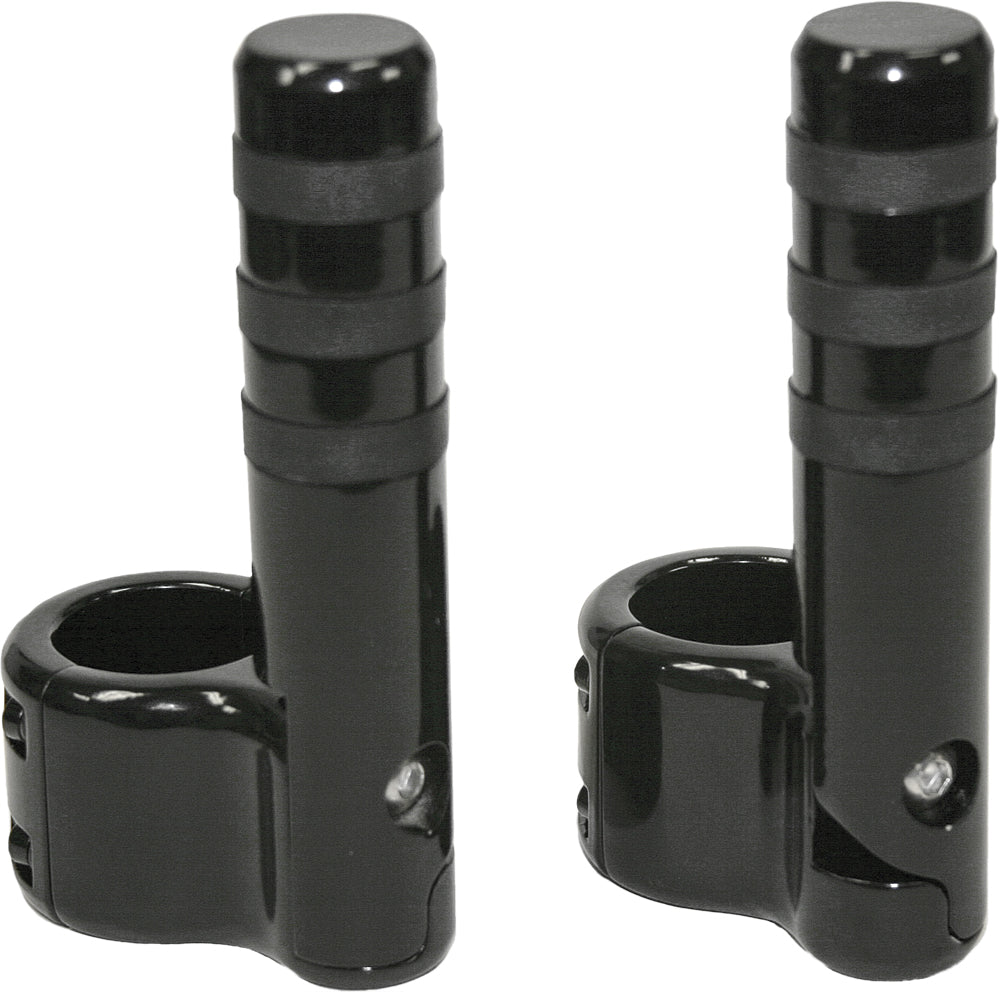 Lindby Clamp-on Pegs BLK w/ Wide O Ring for 1 1/2" BAR (BL715)