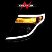 Cargar imagen en el visor de la galería, ANZO 11-15 Ford Explorer (w/Factory Halogen HL Only) Projector Headlights w/Light Bar Black Housing