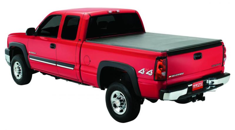 Lund 02-17 Dodge Ram 1500 (caja de 8 pies, no incluye cajas con Rambox) Cubierta de lona plegable triple Genesis, color negro