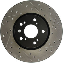 Cargar imagen en el visor de la galería, Rotor delantero izquierdo ranurado y perforado SportStop para Acura TL (Brembo Caliber) 04-08 de StopTech