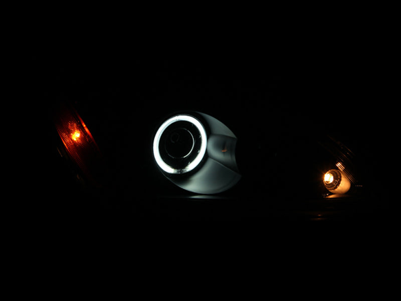 Faros delanteros con proyector ANZO 2004-2007 Mitsubishi Lancer con Halo negro (CCFL)