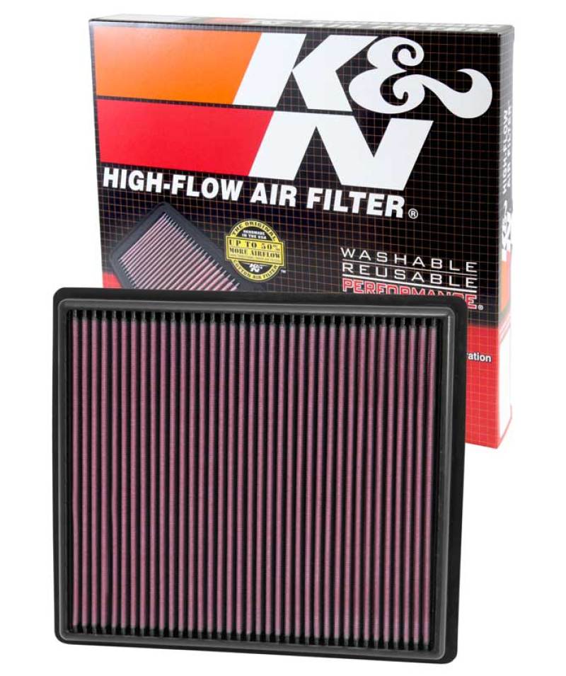 K&N Replacement Air Filter - Panel for 13-17 Chevrolet Malibu, 14-19 Impala, 13-17 Buick Regal