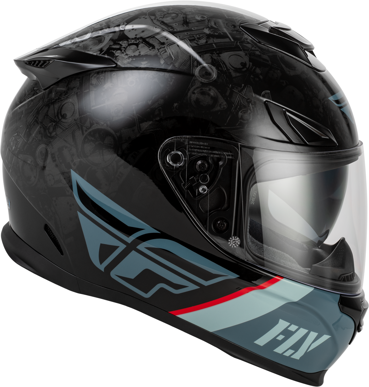 Fly Racing Sentinel Mech Helmet Black/Grey/RED SM (73-8431S)