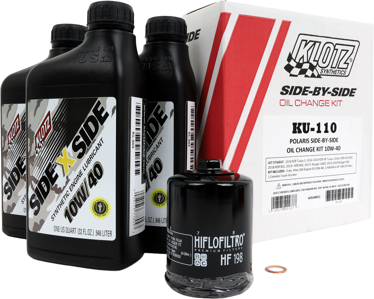 Klotz Polaris SXS 3QT Synthetic OIL Change KIT (KU-110)